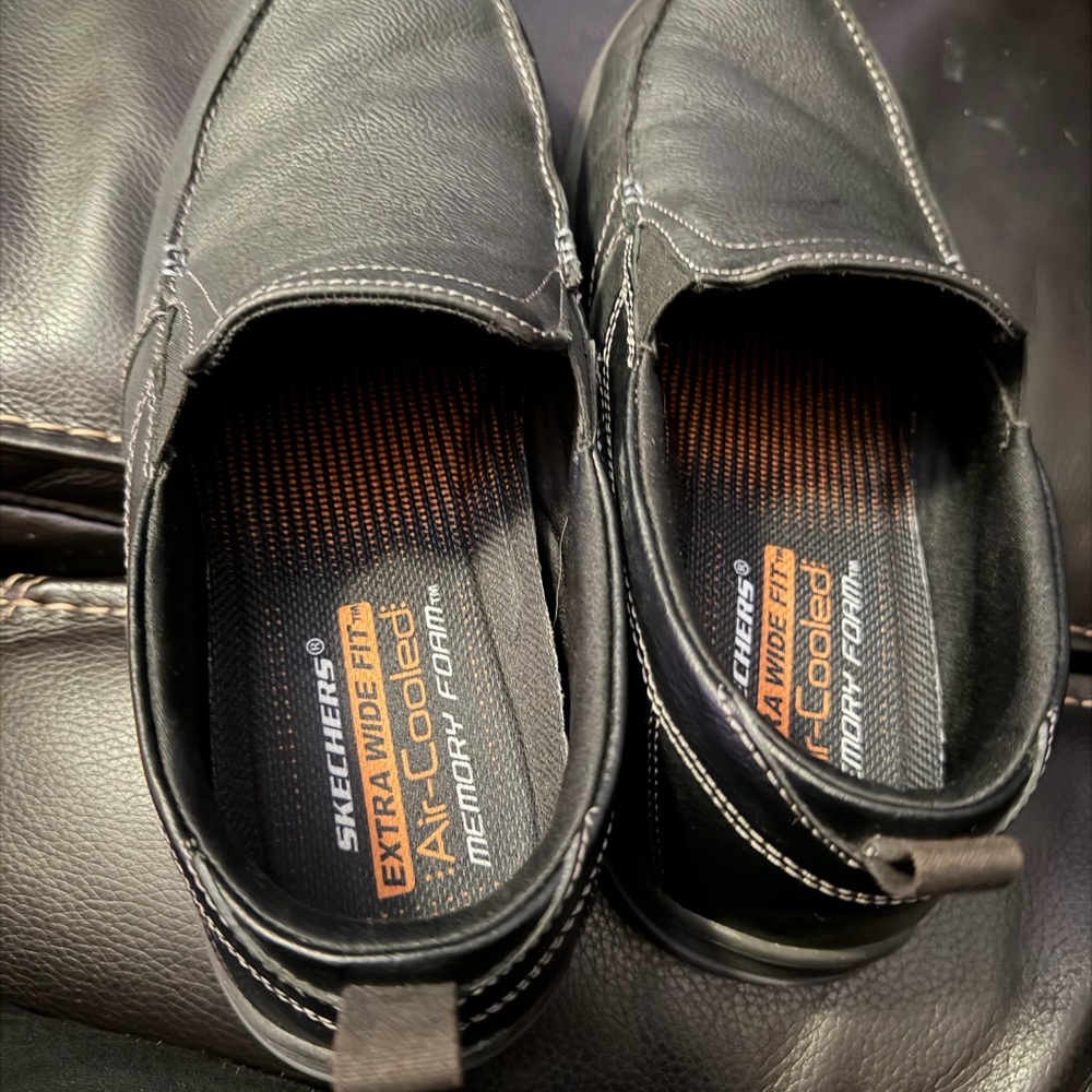 Skechers Men's Black Extra Wide Slip-Ons
